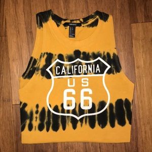 Forever 21 Yellow and Black California Tank
